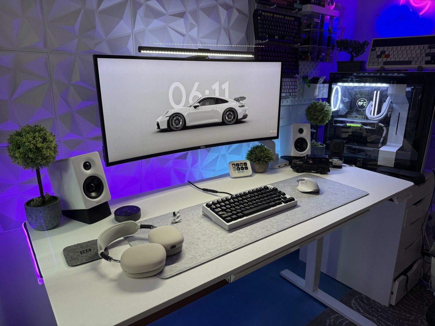 Organized workspace with dual monitors